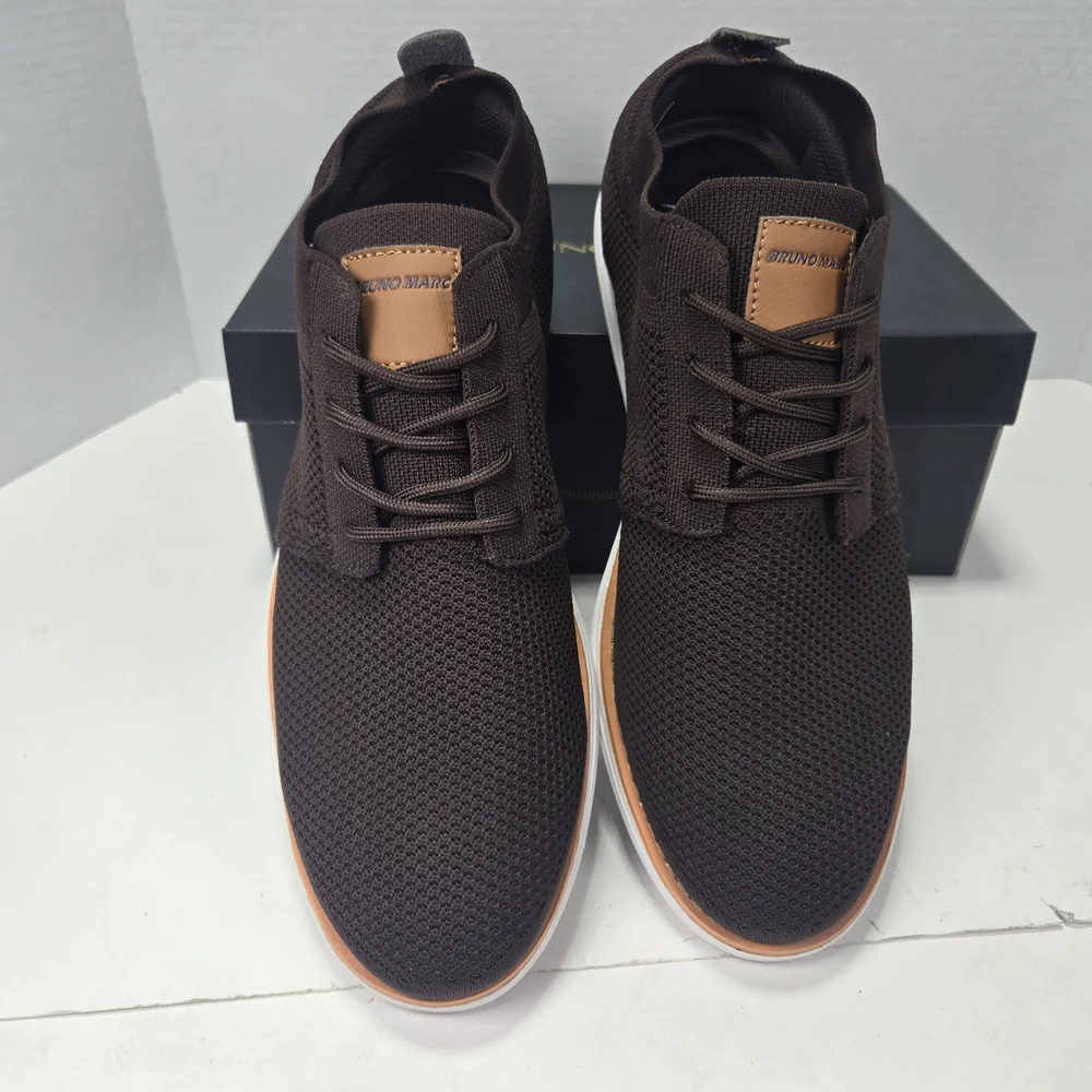 Bruno Marc Grand-01 Men's Dark Brown Ultra Light Mesh Oxfords Size 10.5 10 1/2